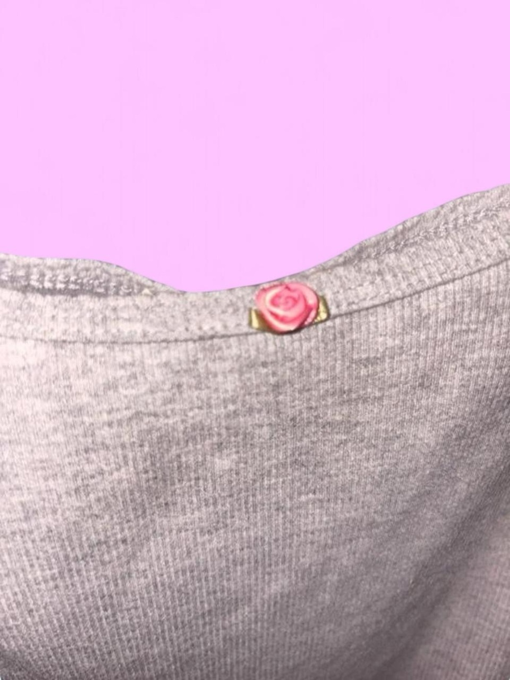 Gray spaghetti strap mini bodycon dress with pink rose detail